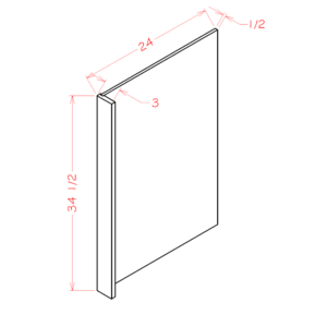 DWR3 Torrance White Dishwasher End Panel