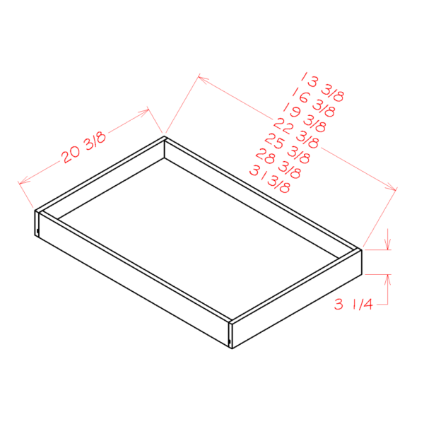 RS36 Torrance White Roll Out Tray