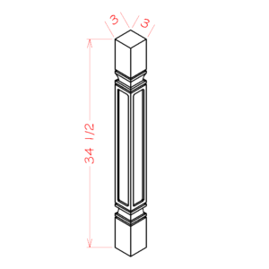 SQDL Torrance White Square Decorative Leg