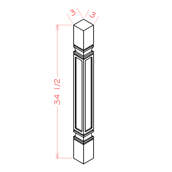 SQDL Torrance White Square Decorative Leg