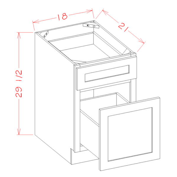 DFB18 Torrance White Drawer File Base Cabinet