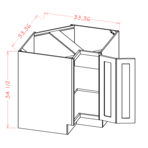 BER36 Torrance White Base Easy Reach Corner Cabinet