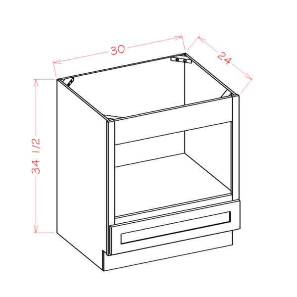 BMW30 Torrance White Base Microwave Cabinet