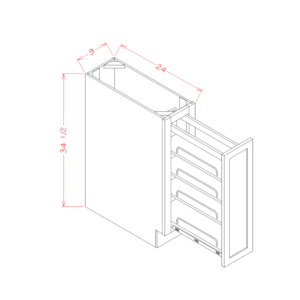 BT9PO Torrance White Base Cabinet w/ Pullout