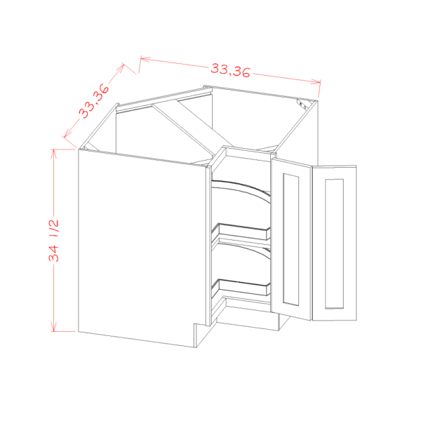 LSB36 Torrance White Lazy Susan Corner Cabinet