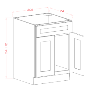SB30S Torrance White Sink Base Cabinet