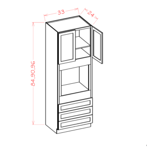 O339624 Torrance White Universal Tall Pantry Cabinet