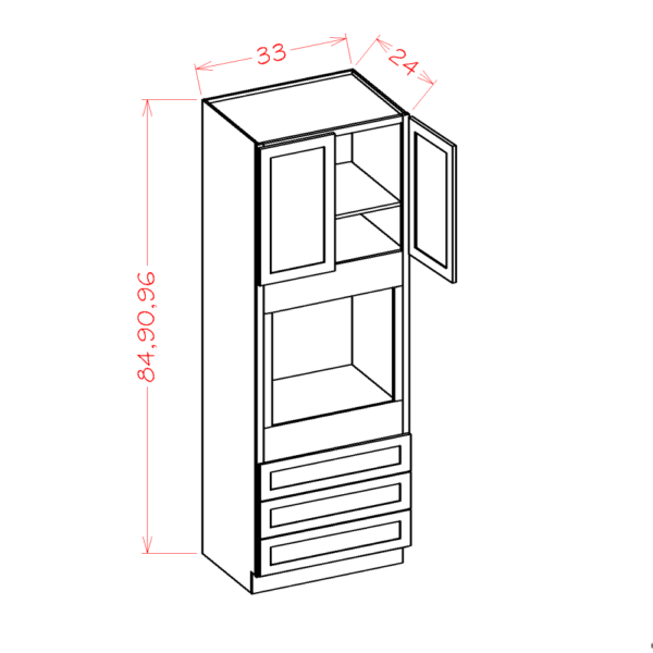 O339624 Torrance White Universal Tall Pantry Cabinet