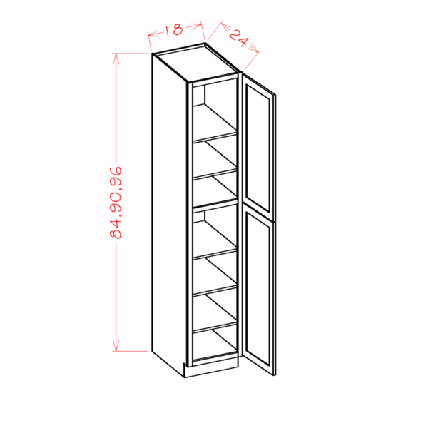 U189624 Torrance White Tall Pantry Cabinet