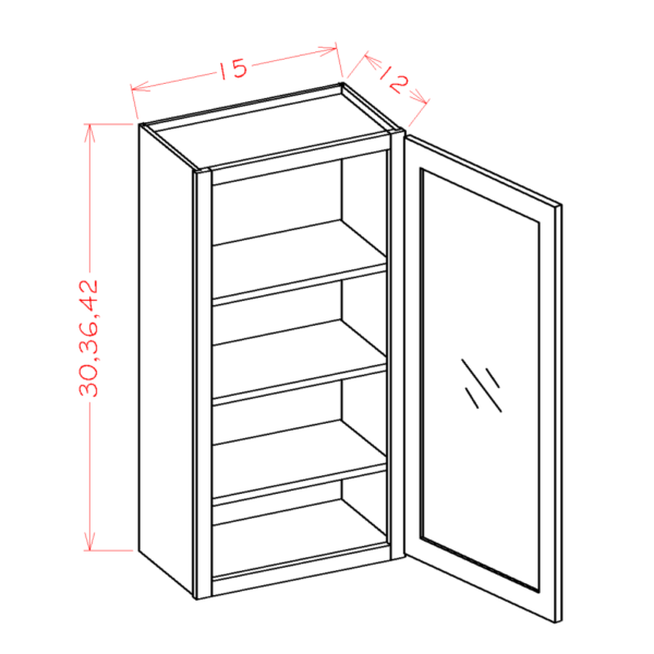 W1542GD Torrance White Wall Cabinet (Glass Prepped)