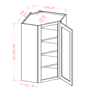 DCW2442 Torrance White Wall Diagonal Corner Cabinet