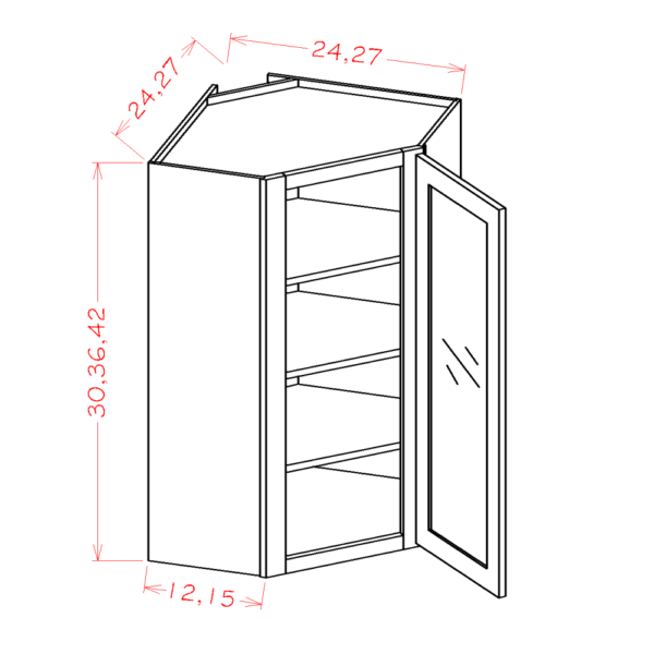 DCW2442GD Torrance White Wall Cabinet (Glass Prepped)