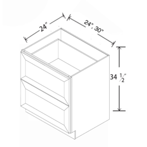 2DB36 Maple White 2 Drawer Base Cabinet