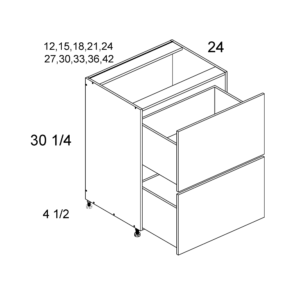 2DB42 Torino White Pine 2 Drawer Base Cabinet