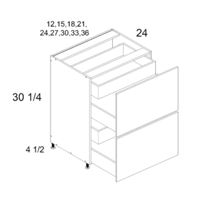 2DB2ID36 Torino White Pine 2 Drawer Base Cabinet