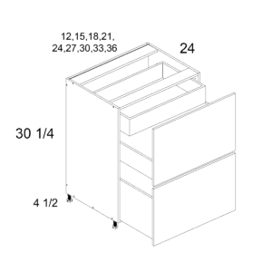 2DBID36 Torino White Pine 2 Drawer Base Cabinet