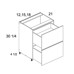 2VDB18 Torino White Pine 2 Drawer Vanity Base Cabinet