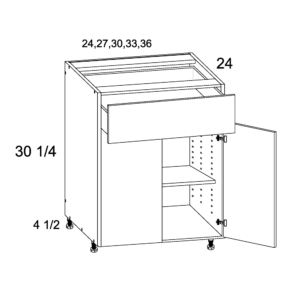 B36 Torino White Pine Base Cabinet