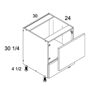 BMW30 Torino White Pine Microwave Base Cabinet