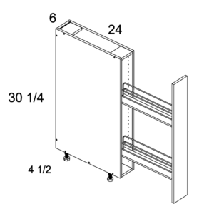BPO6FH Torino White Pine Base Pullout Cabinet