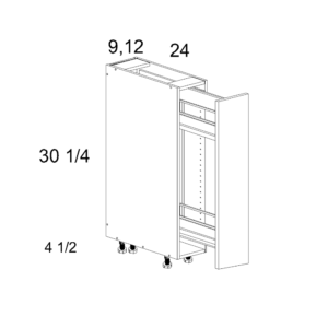 BPO9FH Torino White Pine Base Pullout Cabinet