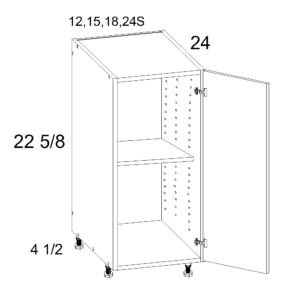 DDO24S Torino White Pine Office Base Cabinet