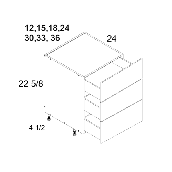 DDR3DB36 Torino White Pine Office Drawer Cabinet