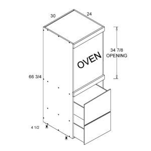 TOS2DB3072 Torino White Pine Oven Cabinet