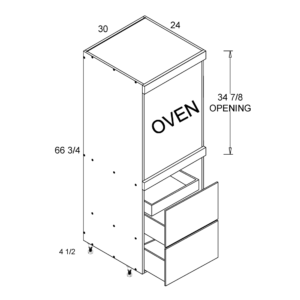 TOS2DBID3072 Torino White Pine Oven Cabinet