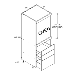 TOS3DB3072 Torino White Pine Oven Cabinet