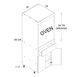 TOSB3072 Torino White Pine Oven Cabinet