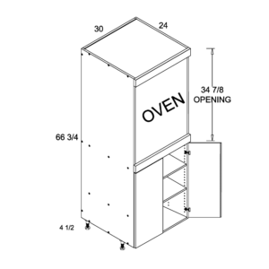 TOS3072FH Torino White Pine Oven Cabinet