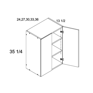 W3635 Torino White Pine Wall Cabinet