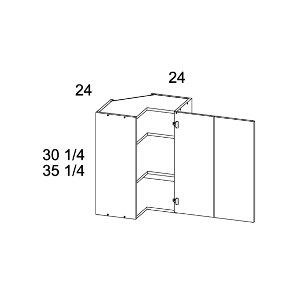 WER2435 Torino White Pine Wall Easy Reach Corner Cabinet
