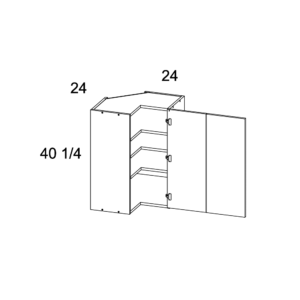 WER2440 Torino White Pine Wall Easy Reach Corner Cabinet