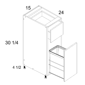 B15TCPO Torino White Pine Trash Can Pull Out Cabinet