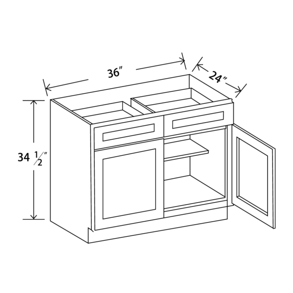 B36 Maple Honey Base Cabinet