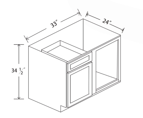 BBC33 Maple Honey Base Blind Cabinet