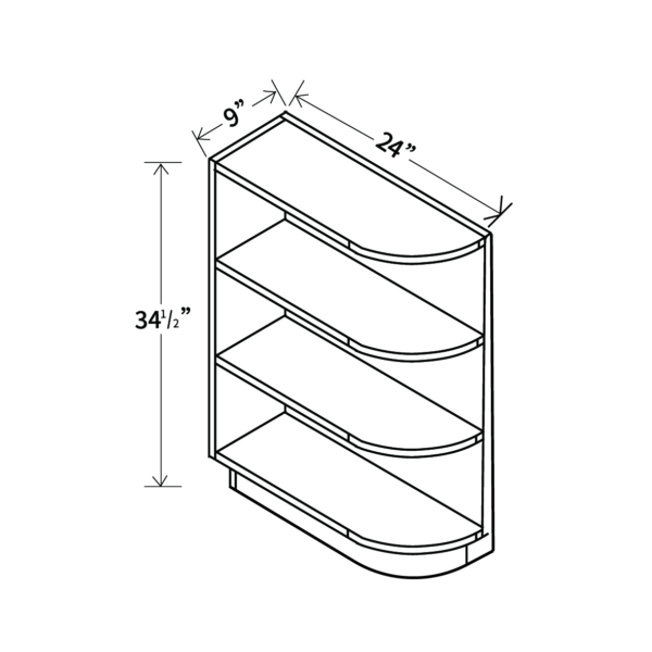 BES09 Maple Honey Base End Shelf
