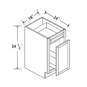BWBKT18 Maple Honey Base Trash Bin Cabinet