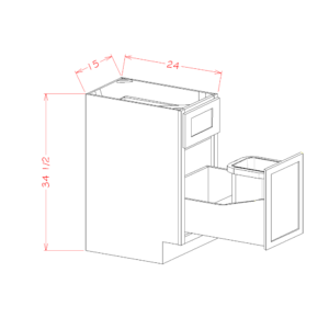 B15TCPO Torrance White Single Trashcan Cabinet