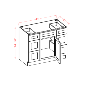 VDDB48 Torrance White Vanity Combo Base Cabinet