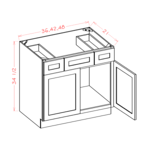 VSD48 Torrance White Vanity Combo Base Cabinet