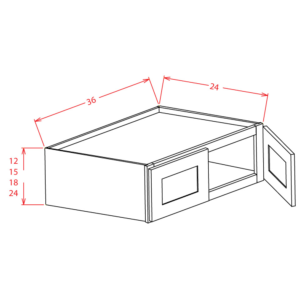 W361824 Torrance White Wall Refrigerator Cabinet