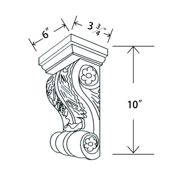 CORBEL6 Maple Honey Decorative Corbel