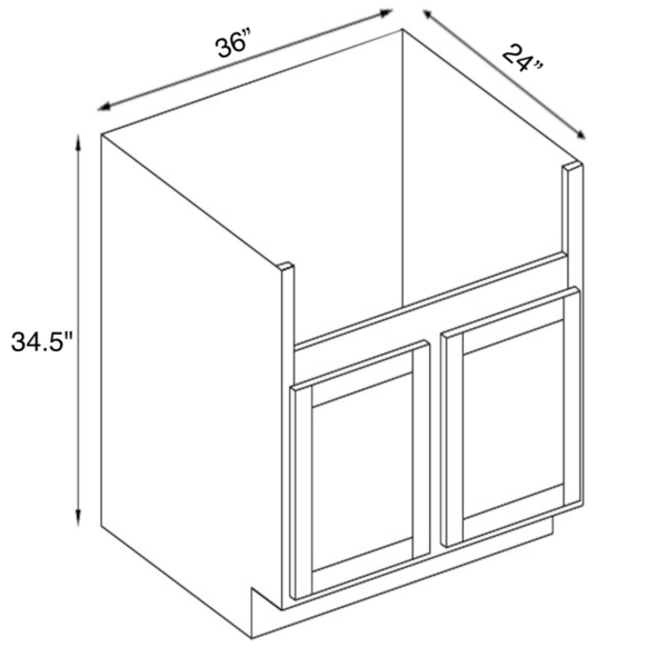 FSB36 Maple White Farm Sink Base Cabinet