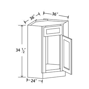 DCSB36 Maple Honey Diagonal Corner Sink