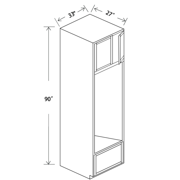 OVD339027 Maple Honey Double Oven Cabinet