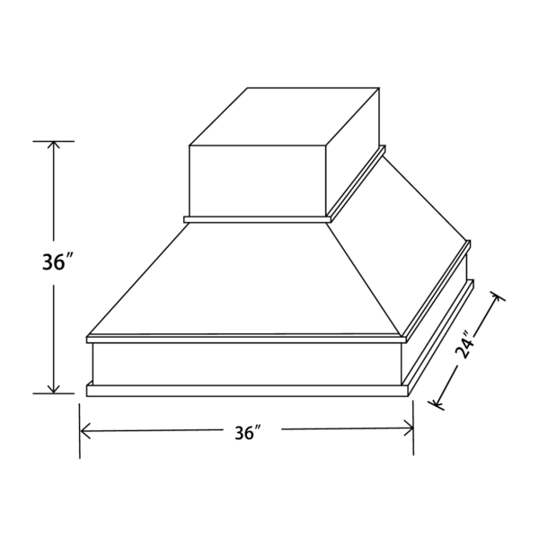RH36 Maple Honey Range Hood Cover