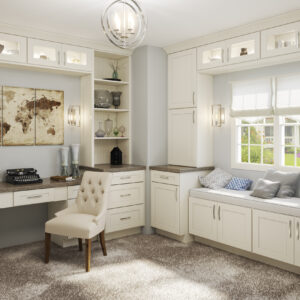 A room with Shaker Antique cabinets.